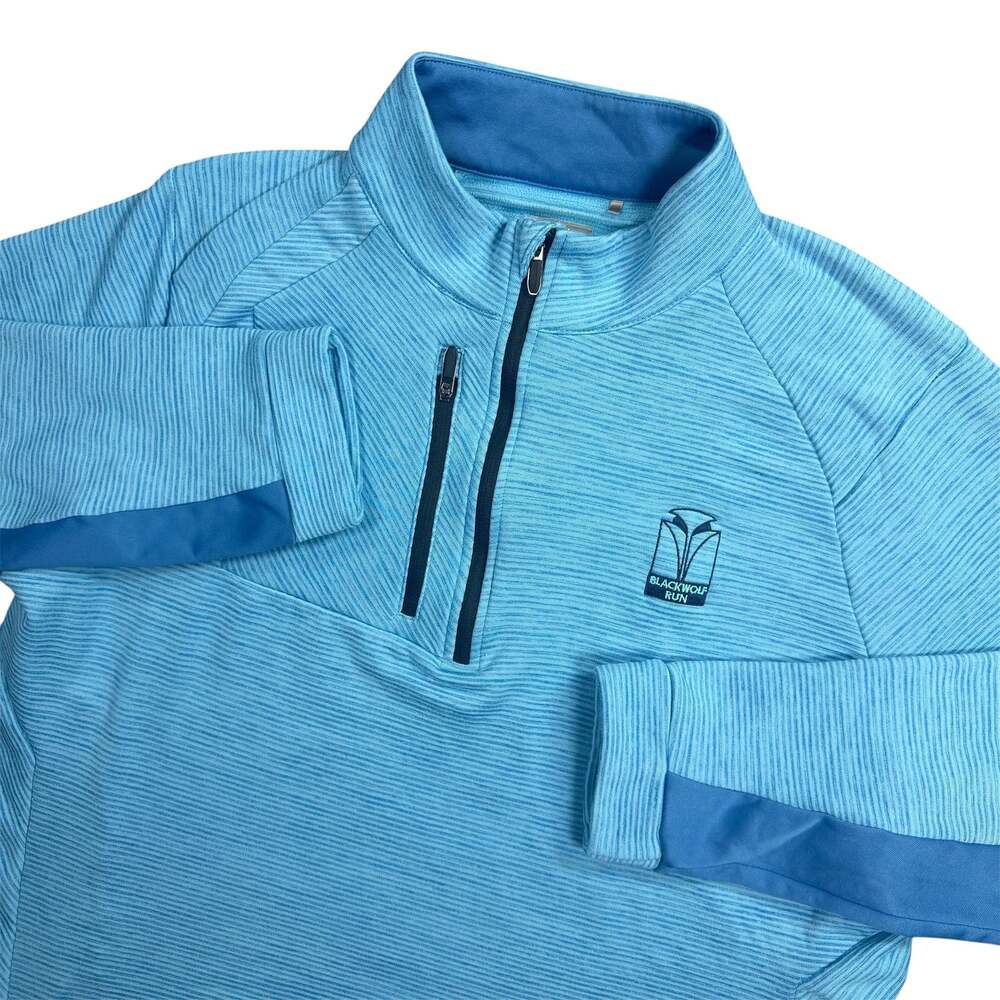 Callaway Men's M Blue Striped Weather Series Golf Quarter Zip Blackwolf Run
